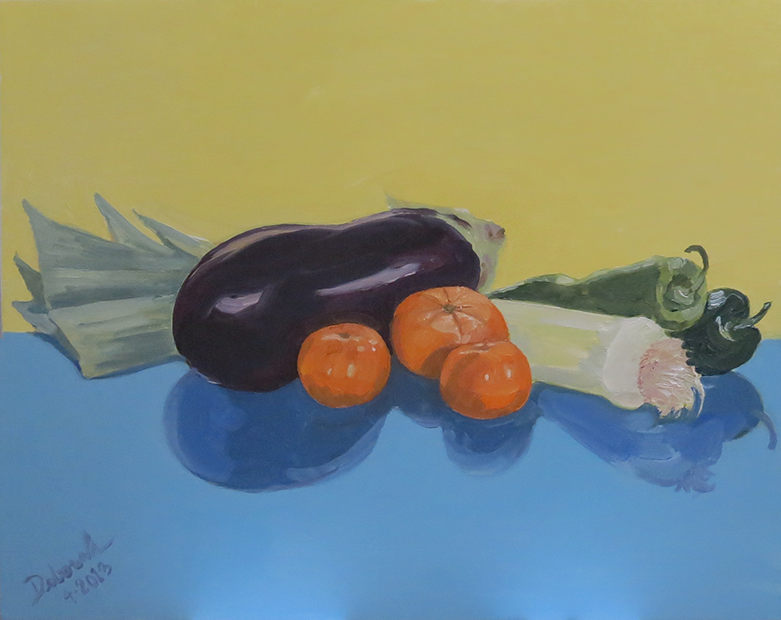 Eggplant Against Yellow