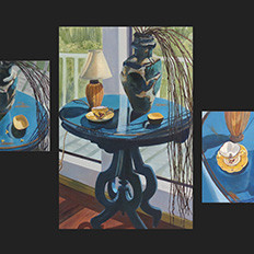 Sur la Table Matisse Bleu (Triptych)