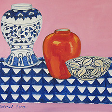 Still Life with Patterns, 2013, oil on Canvas